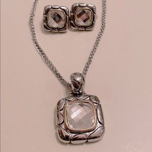 Boutique Silver/Gold Necklace and Earrings